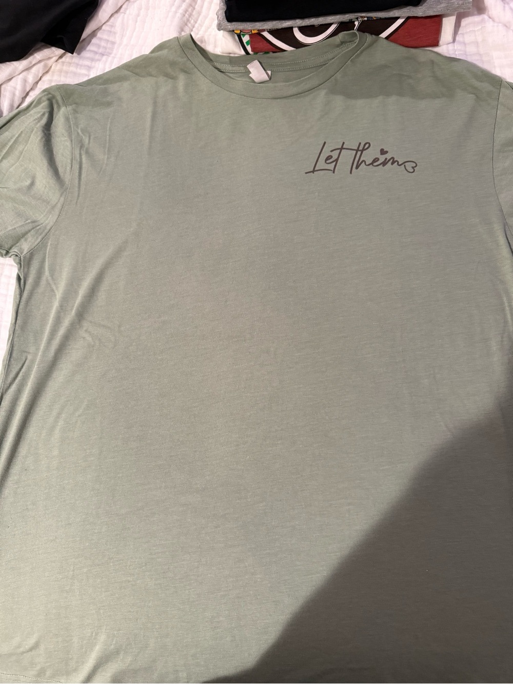 Script Logo SS T-shirt Sage Green Crewneck T-Shirt “Let Them”
